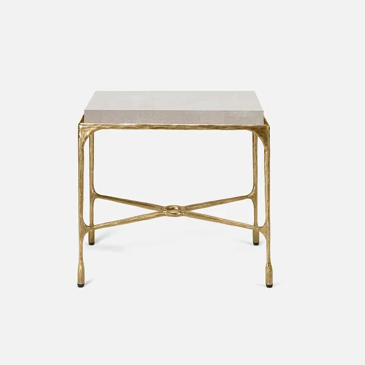 Owen Side Table – Luxury Stone & Iron