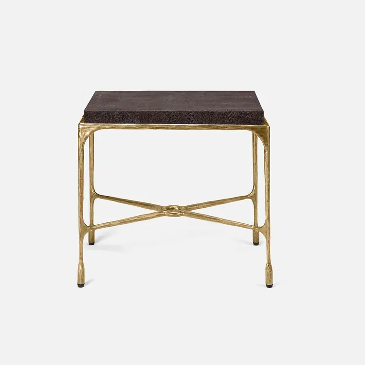 Owen Side Table – Luxury Stone & Iron
