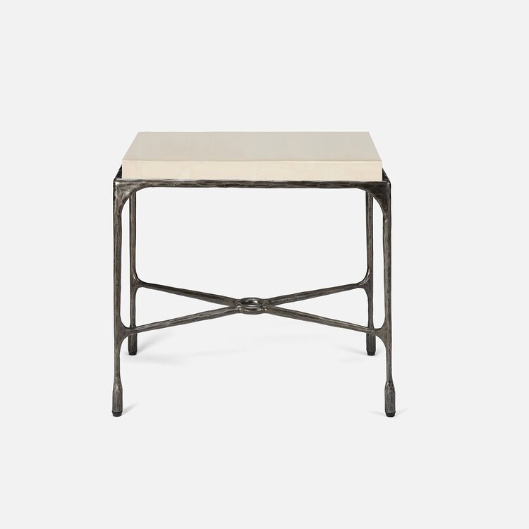 Owen Side Table – Luxury Stone & Iron