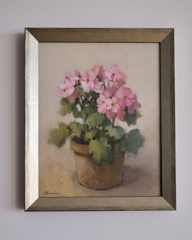'At the Window' Oil Painting, framed