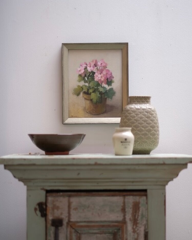 'At the Window' Oil Painting, framed