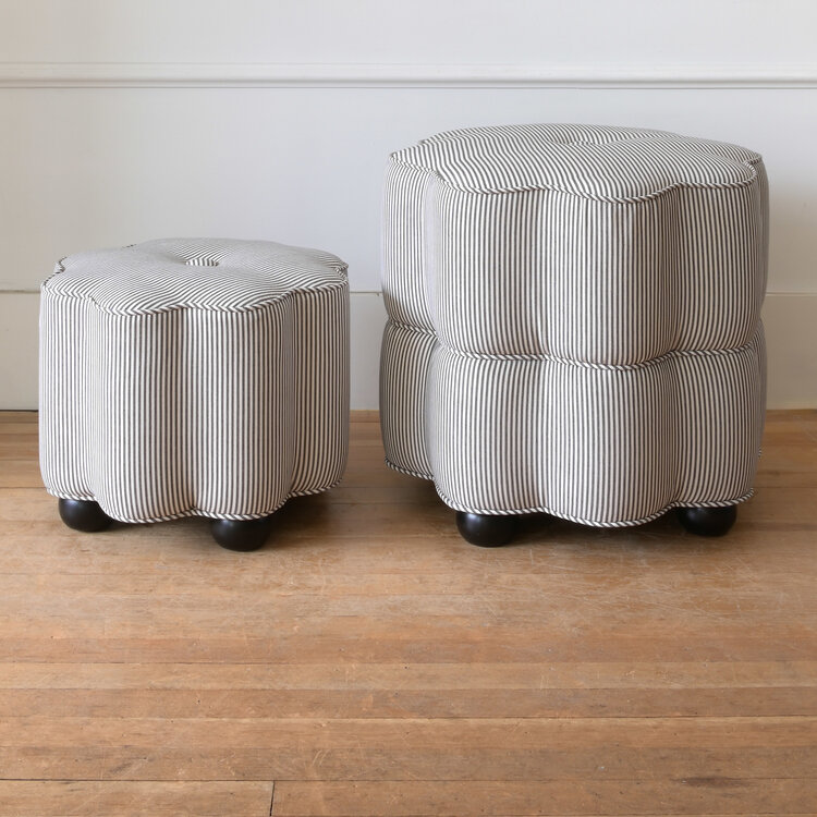 Ella Stool by Gild & Co. in Oswin Charcoal Stripe