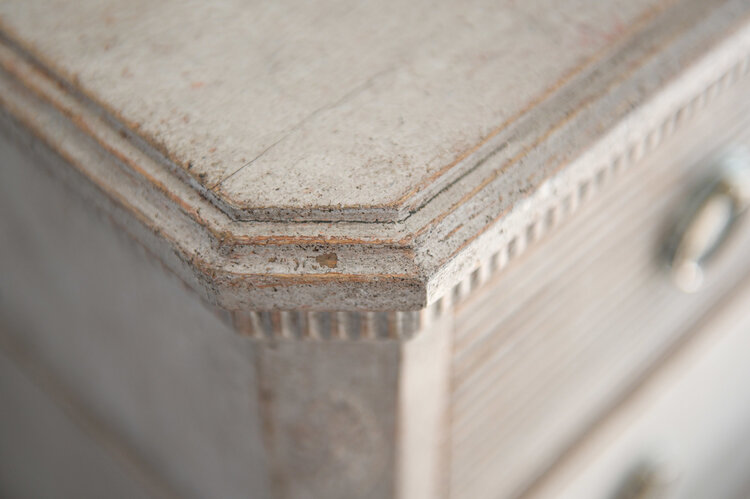 Warm grey Antique Gustavian Chest of Drawers (SOLD)