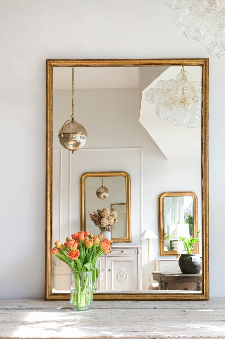 Thin Frame Antique French Mirror