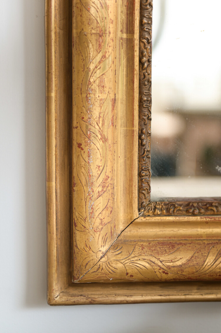 Antique Louis Philippe Gilt Mirror 46" x 28"