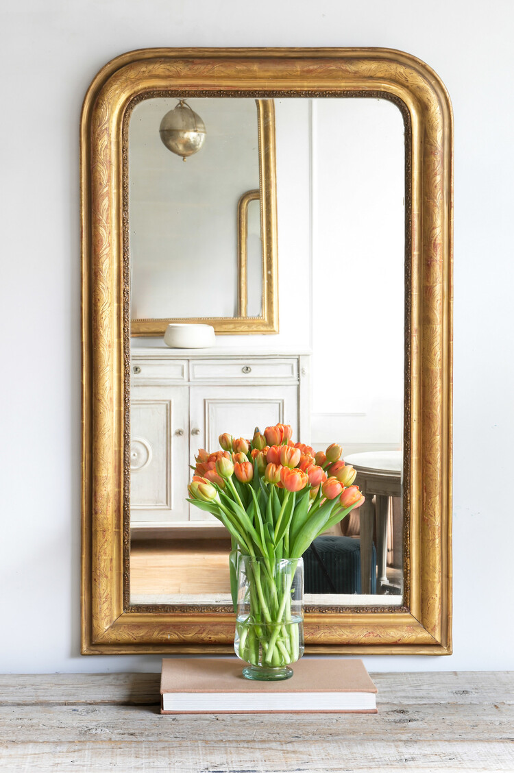 Antique Louis Philippe Gilt Mirror 46" x 28"