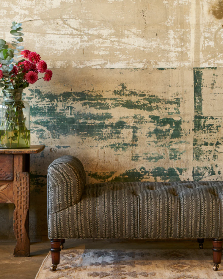 John Derian Upholstered Tufted Field Bench by John Derian