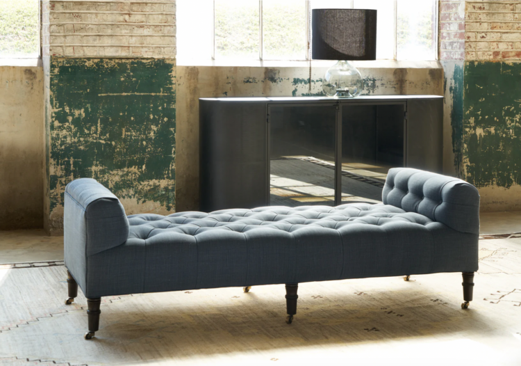 John Derian Upholstered Tufted Field Bench by John Derian