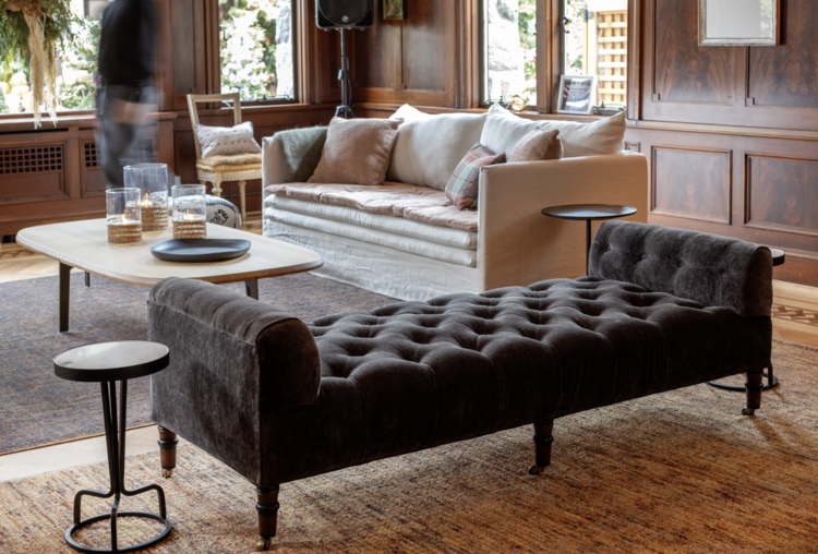 John Derian Upholstered Tufted Field Bench by John Derian