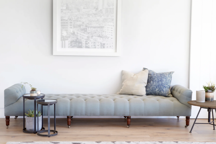 John Derian Upholstered Tufted Field Bench