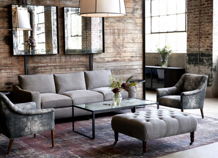 John Derian Upholstered Tufted Field Bench