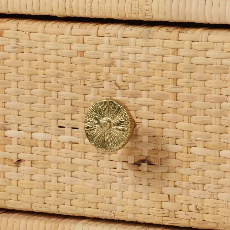 Made Goods Isla Open Shelves Rattan Desk