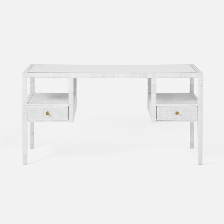 Made Goods Isla Open Shelves Rattan Desk