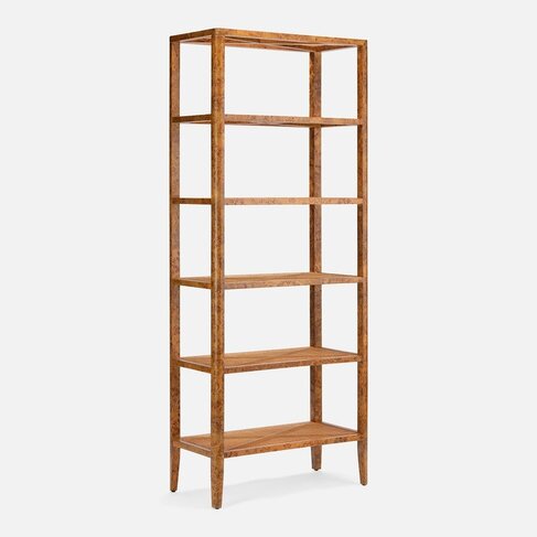 Amara Bookcase - Poplar Burl & Cane