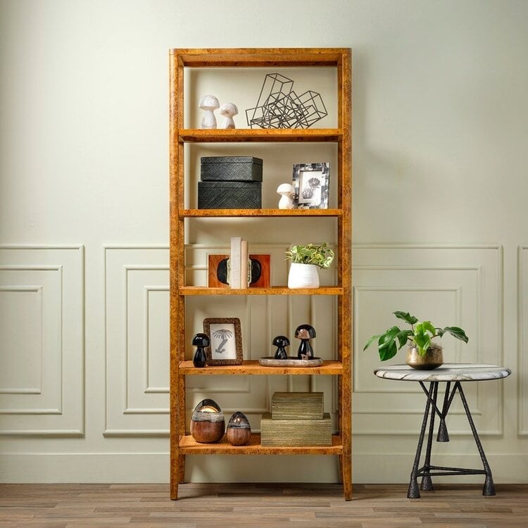 Made Goods Amara Bookcase - Poplar Burl Cane