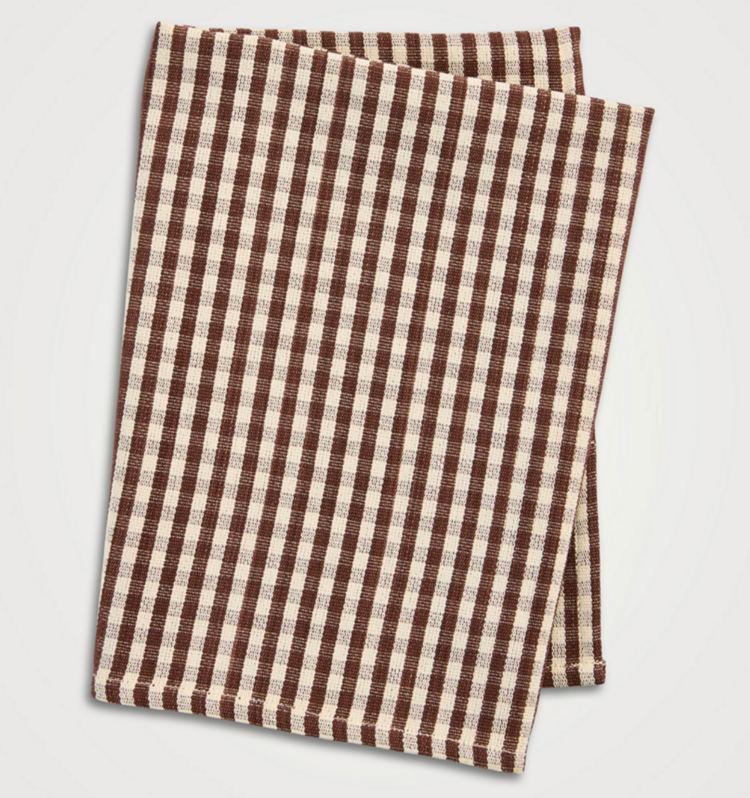 Brown Gingham Cotton Dishtowel