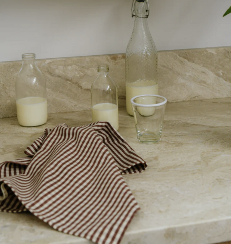 Brown Gingham Cotton Dishtowel