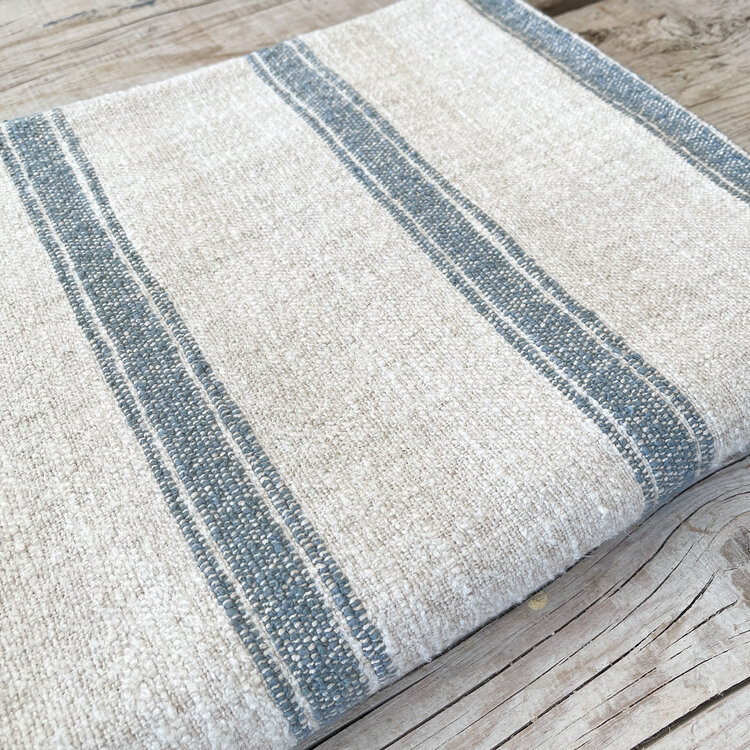 Dalton Belgian Blanket - Light Blue Stripe