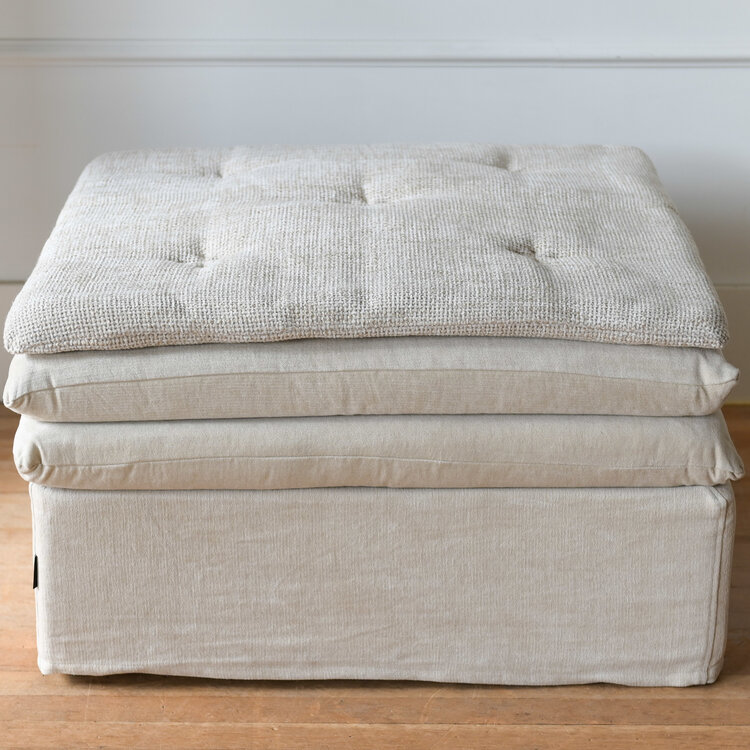 Endless Nights Linen Ottoman Pouf