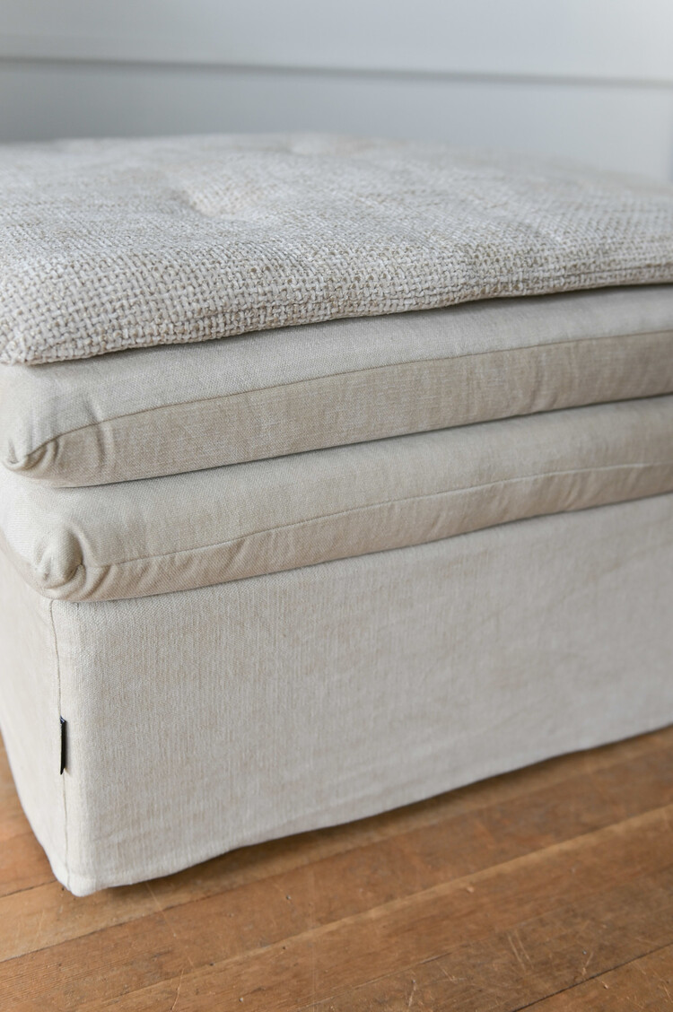 Bérengère Leroy Endless Nights Linen Ottoman Pouf