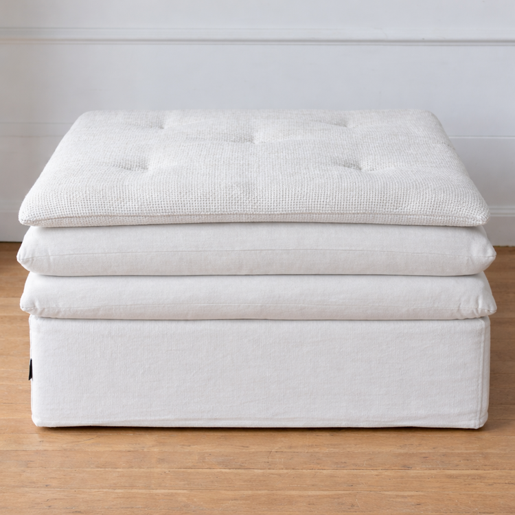 Endless Nights Linen Ottoman Pouf