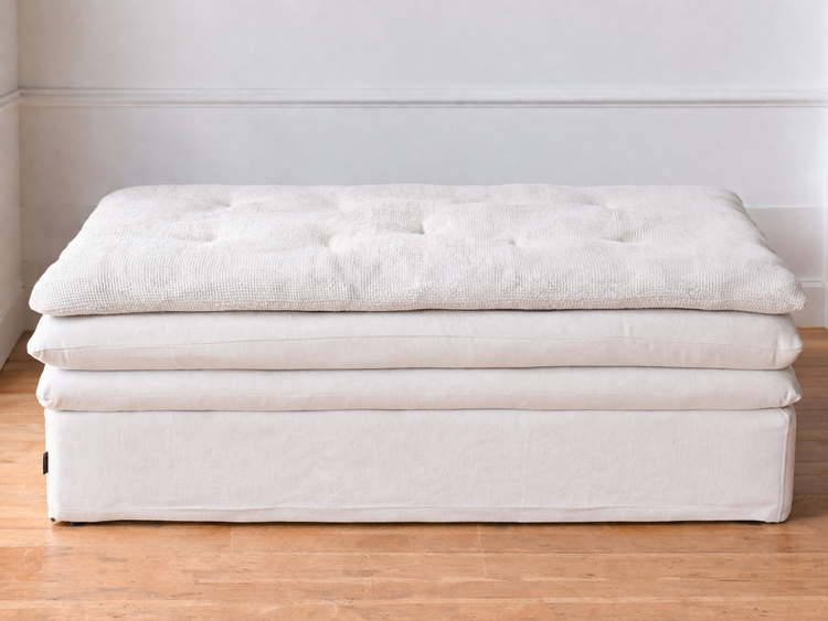 Endless Nights Linen Ottoman Pouf