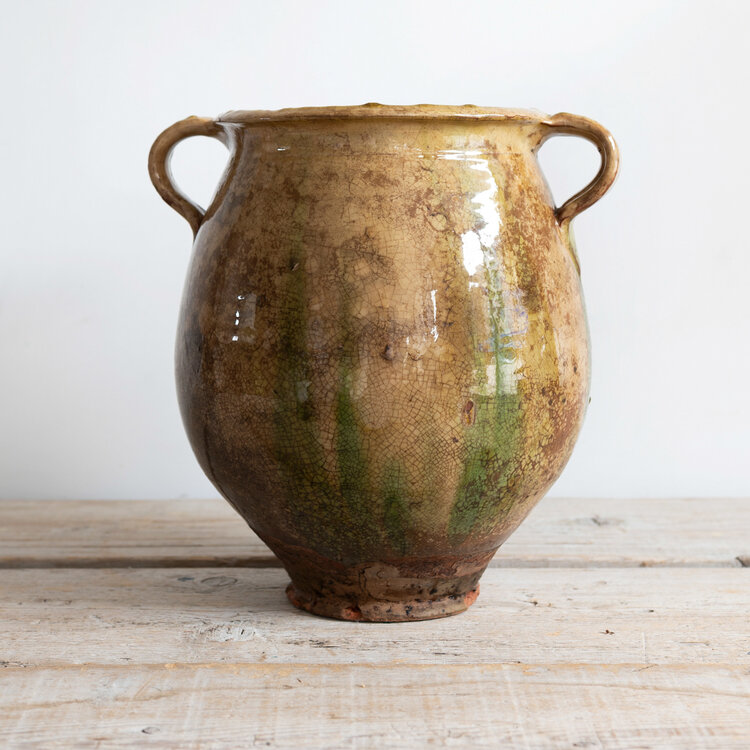 18th Century French Yellow Glazed Biot Pot
