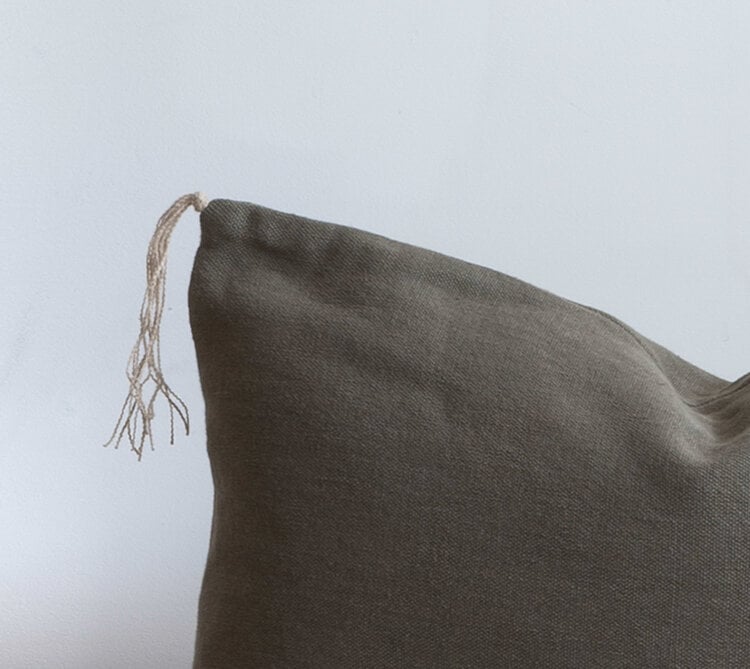 Bérengère Leroy Capri Linen Cushion - Kaki