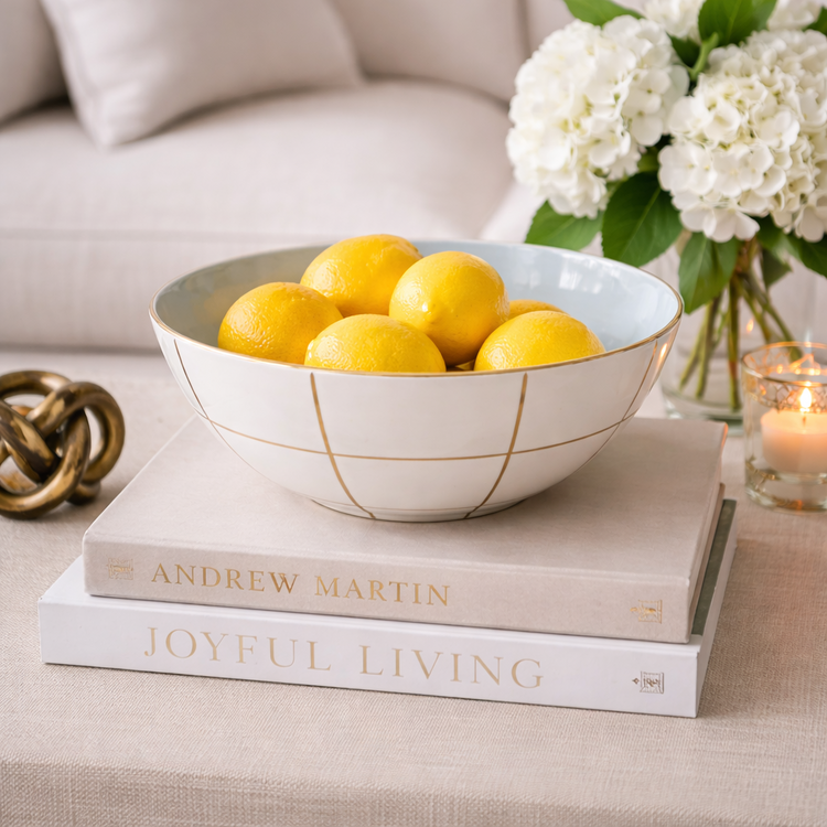Jill Rosenwald Super Bowl in gold- windowpane