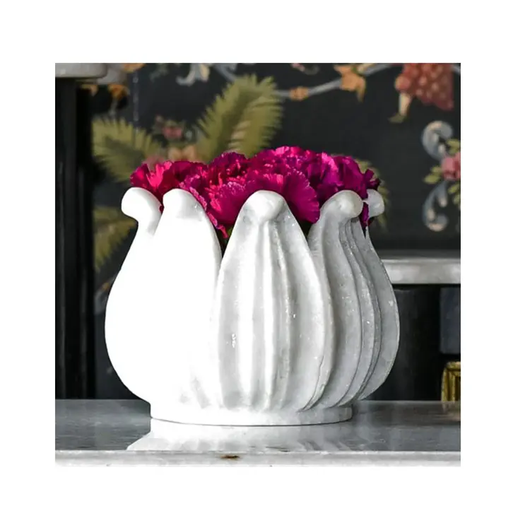 Marble Lotus Flower Planter or Bowl