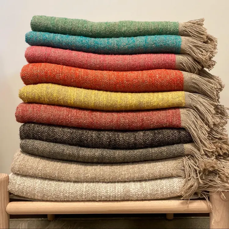 Nash Belgian Throw Blanket  - Blue