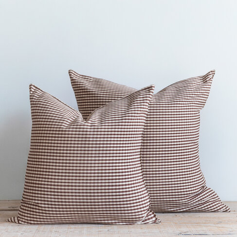 Brown Gingham Cushion