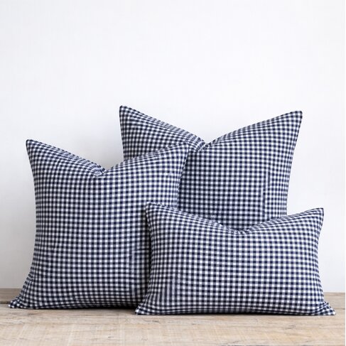 Blue Gingham Cushion