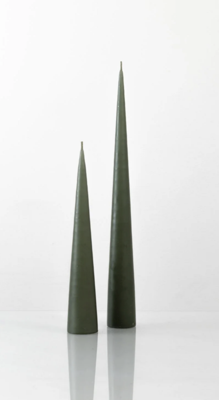 Ester & Erik Cone Candle in Army Green