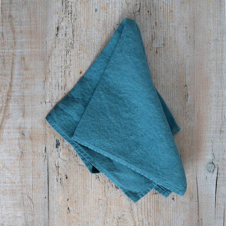 French Linen Napkins in Ocean Blue (set of 6)