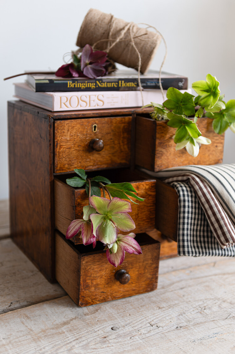 Antique Wooden Mini Drawers