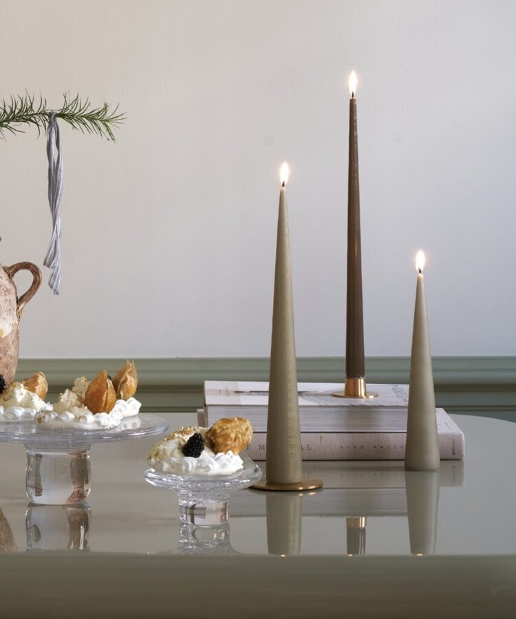 Ester & Erik Cone Candle in Light Grey