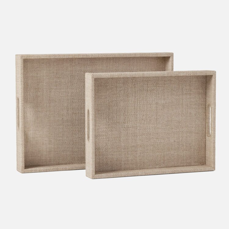 Valeria Raffia Tray Set - Set of 2