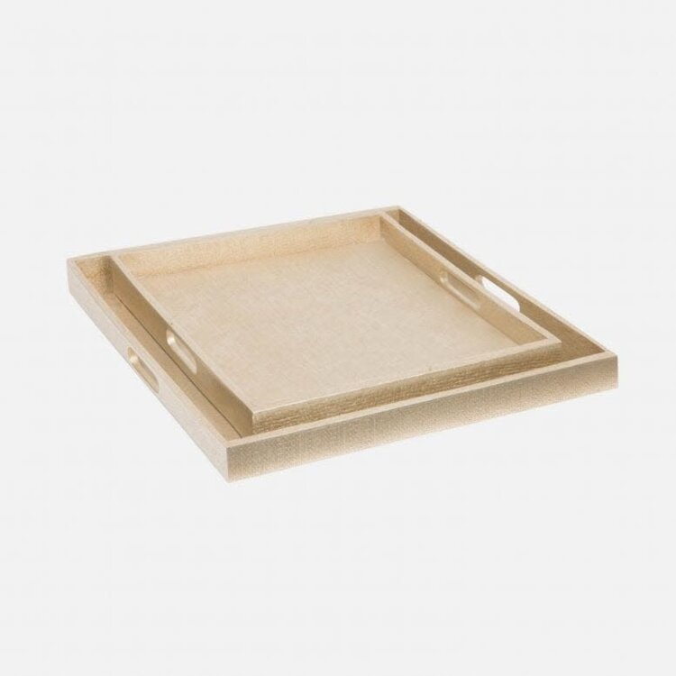Sutton Raffia Tray Set of 2 Champagne or Off-white
