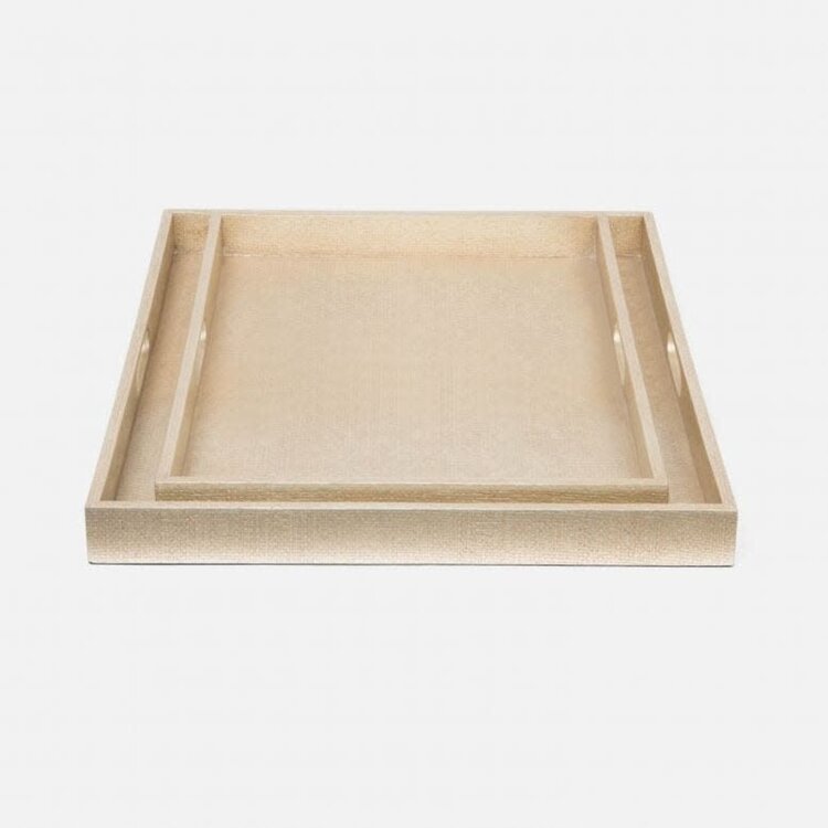 Sutton Raffia Tray Set of 2 Champagne or Off-white
