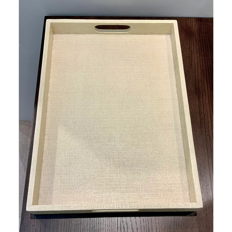 Sutton Raffia Tray Set of 2 Champagne or Off-white