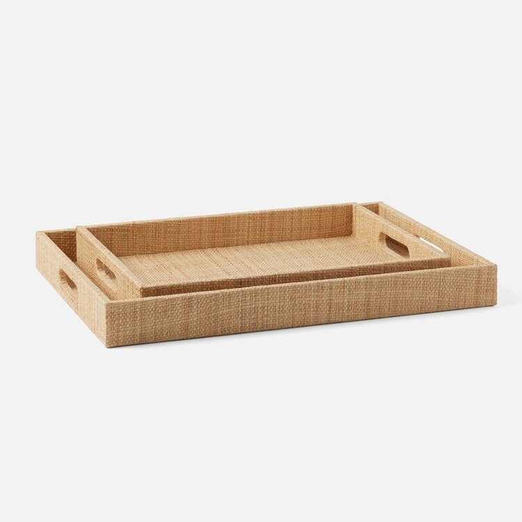 Valeria Raffia Tray Set - Set of 2