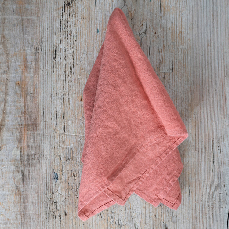 French Linen Napkins 45x45 cm Peach (set of 6)