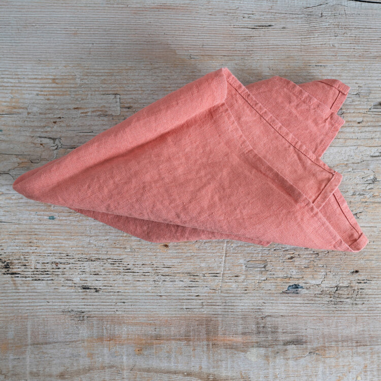 French Linen Napkins 45x45 cm Peach (set of 6)