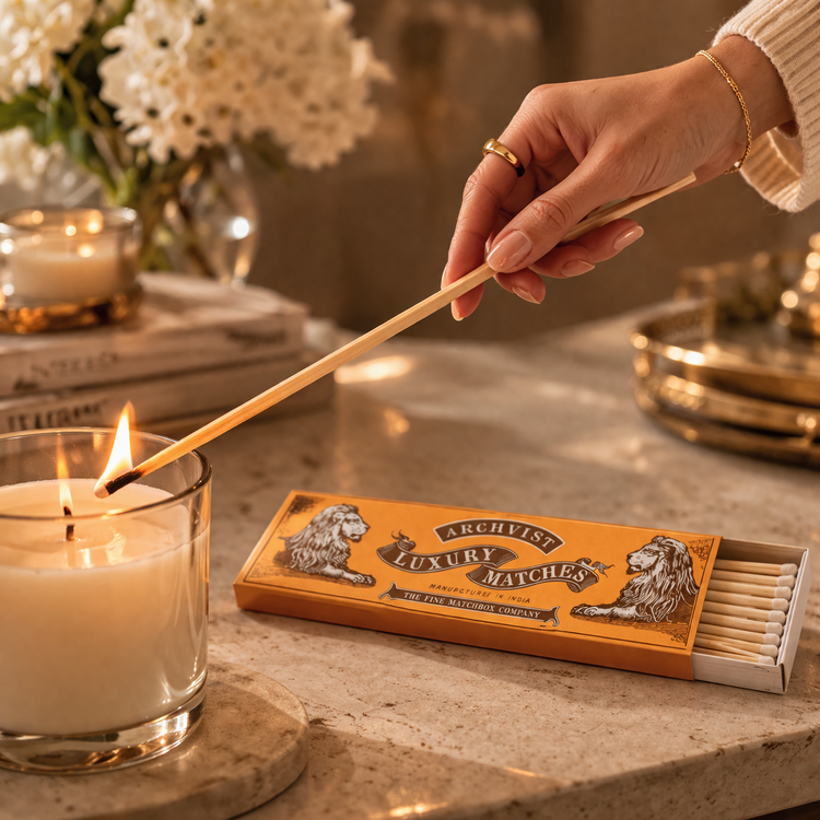 Long Lions Matchbox with 11" matches