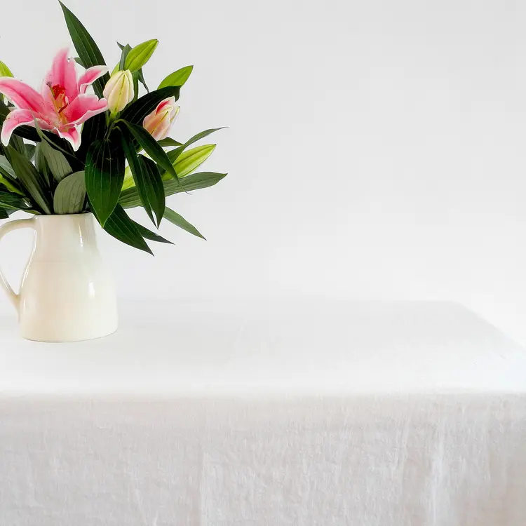 Off-White French Linen Tablecloth