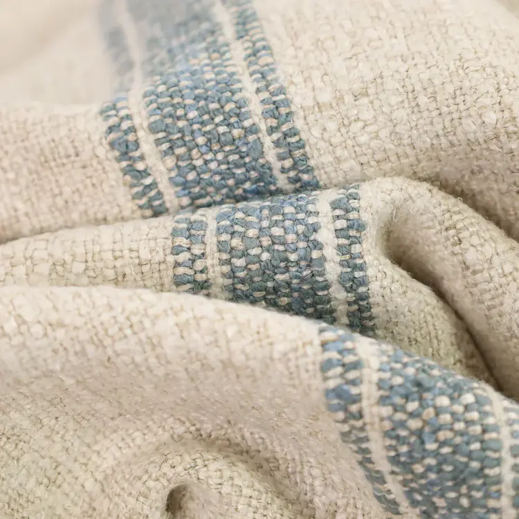 Dalton Belgian Blanket - Light Blue Stripe