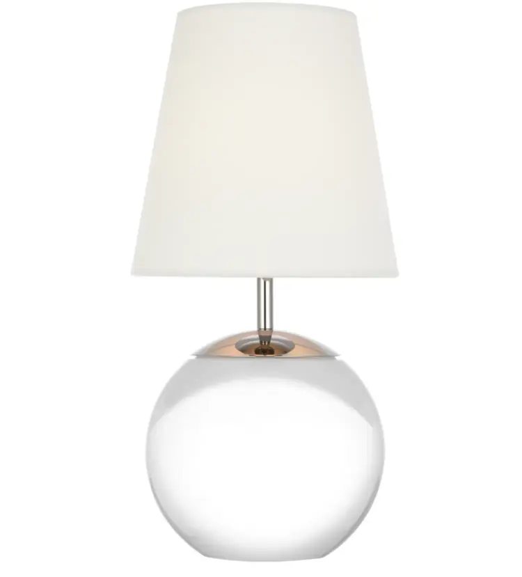 Terri 12" Cordless Accent Lamp in Alabaster or Crystal