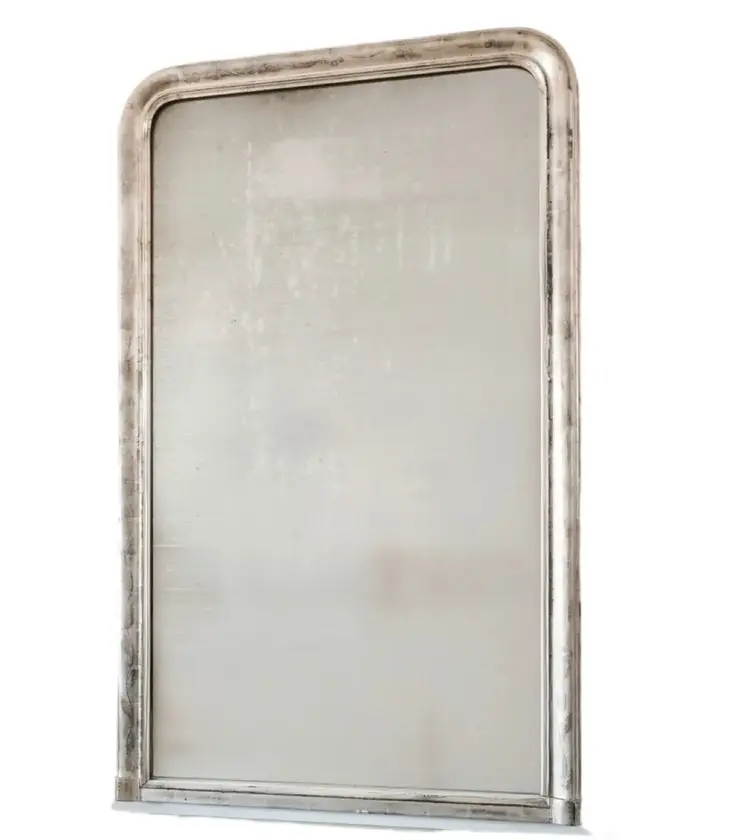 Antique Louis Philippe Silver Leaf Mirror 67" x 43"