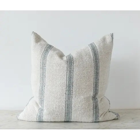 Dalton Pillow Natural & Light Blue Stripe